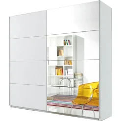 Armadio 200x210h cm 2 ante scorrevoli con specchio bianco opaco Pascal Gihome®