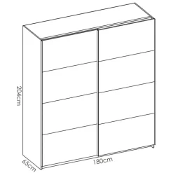 Armadio 180x204h cm 2 ante scorrevoli bianco Royal