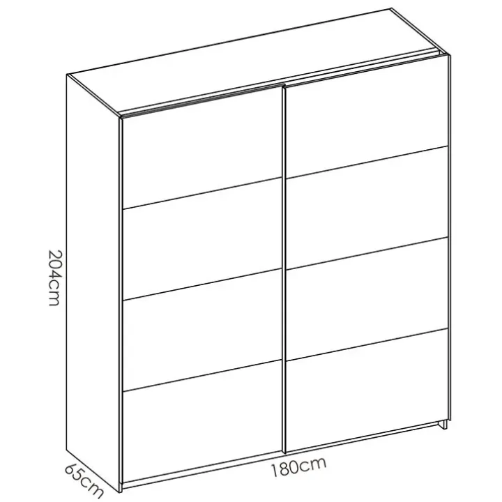 Armadio 180x204h cm 2 ante scorrevoli bianco Royal