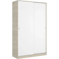 Armadio 120x204h cm 2 ante scorrevoli rovere bianco opaco Royal
