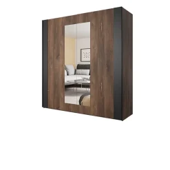 Armadio 200x213h cm 2 ante scorrevoli quercia scuro nero Vulcano