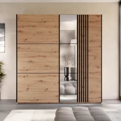Armadio 203x215h cm 2 ante scorrevoli rovere Duppy