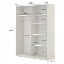 Armadio 150x210h cm 2 ante scorrevoli beige Sansha