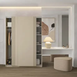 Armadio 150x210h cm 2 ante scorrevoli beige Sansha