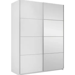 Armadio 150x210h cm 2 ante scorrevoli con specchio bianco Lilly