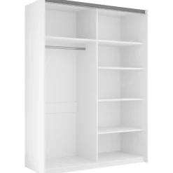 Armadio 150x210h cm 2 ante scorrevoli con specchio bianco Lilly