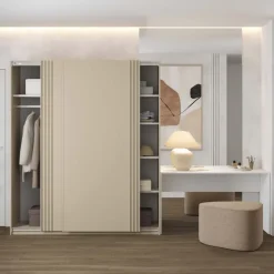 Armadio 180x210h cm 2 ante scorrevoli beige Sansha