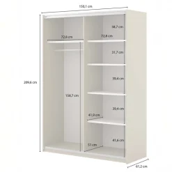 Armadio 150x210h cm 2 ante scorrevoli noce Sansha