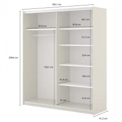 Armadio 180x210h cm 2 ante scorrevoli noce Sansha