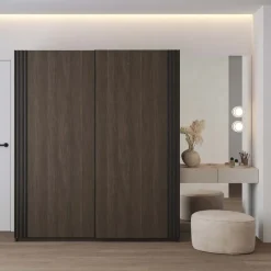 Armadio 180x210h cm 2 ante scorrevoli noce Sansha