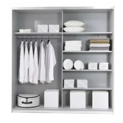 Armadio 221x210h cm 2 ante scorrevoli nero opaco Pascal Gihome®