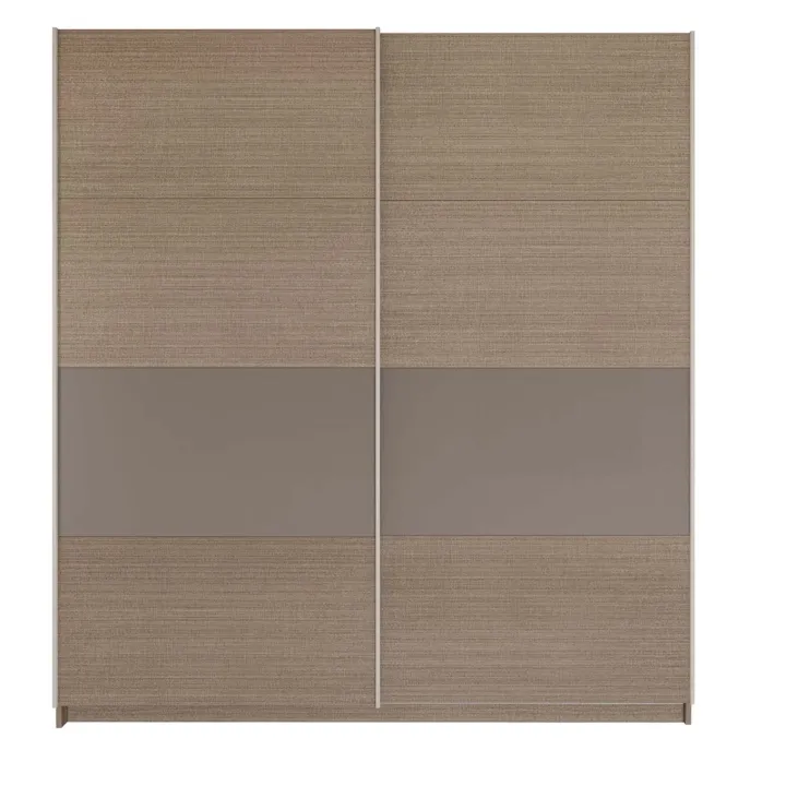 Armadio 200x218h cm 2 ante scorrevoli rovere scuro marrone Rebecca