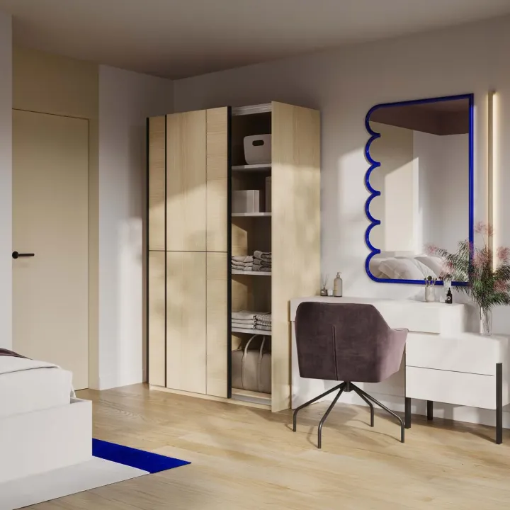 Armadio 120x210h cm 2 ante scorrevoli rovere Procida