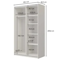 Armadio 120x210h cm 2 ante scorrevoli rovere Procida