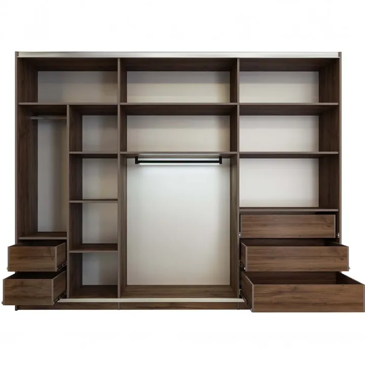 Armadio 270x215h cm 3 ante scorrevoli noce marrone Dusk
