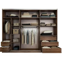 Armadio 270x215h cm 3 ante scorrevoli noce marrone Dusk