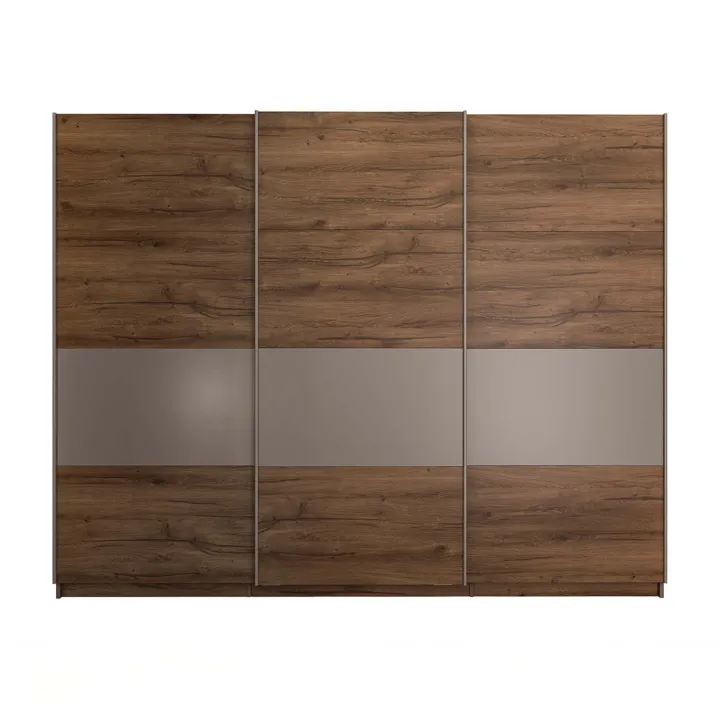 Armadio 270x215h cm 3 ante scorrevoli noce marrone Dusk