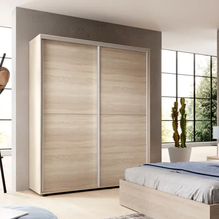 Armadio 150x200h cm 2 ante scorrevoli moderno rovere Roma