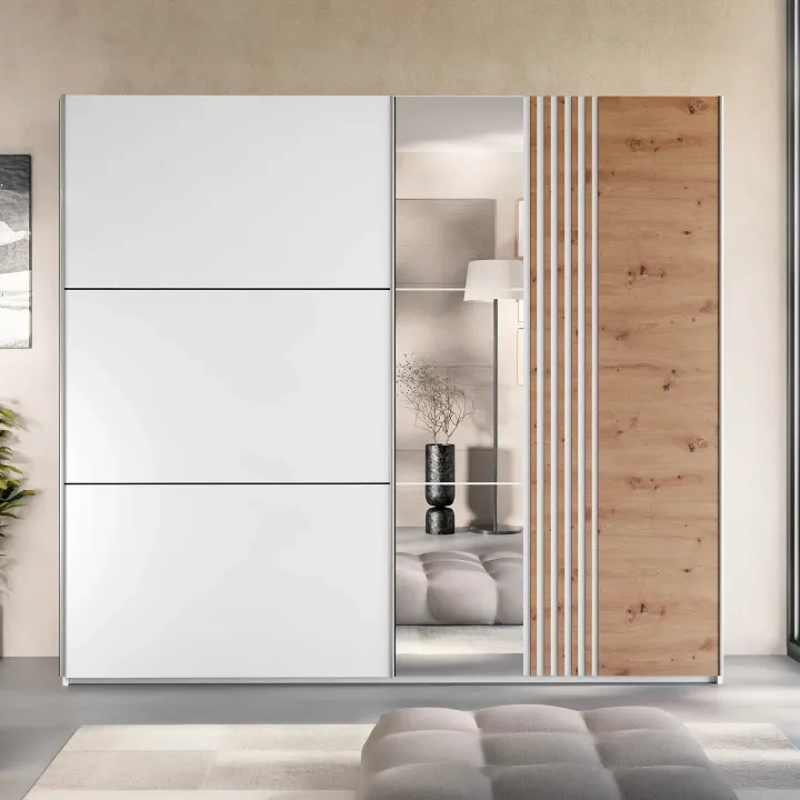 Armadio 250x215h cm 2 ante scorrevoli bianco Duppy