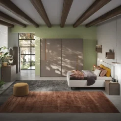 Armadio 275x240h cm 2 ante scorrevoli marrone bronzo rovere scuro Riace