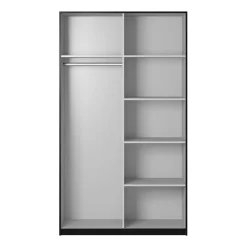 Armadio 120x210h cm 2 ante scorrevoli con specchio nero Pascal Gihome®