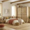 Armadio 180x200h cm 2 ante scorrevoli moderno quercia Tamika