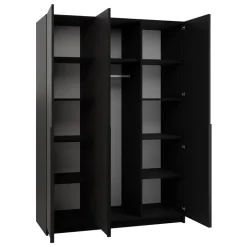 Armadio 150x215h cm 3 ante 3 specchi moderno nero Glammy 3