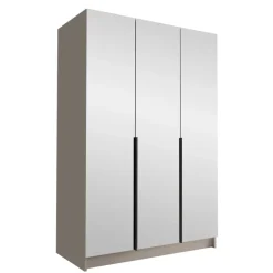 Armadio 150x215h cm 3 ante 3 specchi moderno beige nero Glammy 3