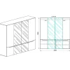 Armadio 200x209h cm 4 ante specchio bianco lucido Twilight