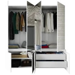 Armadio 200x209h cm 4 ante specchio bianco lucido Twilight