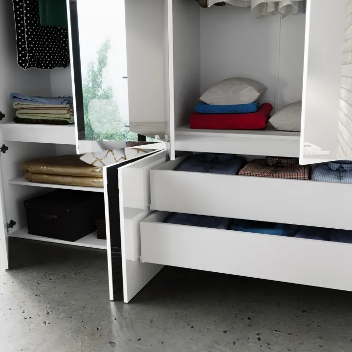 Armadio 200x209h cm 4 ante specchio bianco lucido Twilight