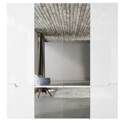 Armadio 200x209h cm 4 ante specchio bianco lucido Twilight