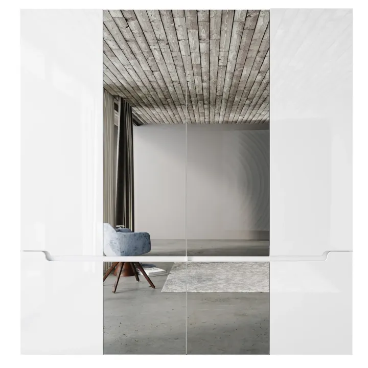Armadio 200x209h cm 4 ante specchio bianco lucido Twilight
