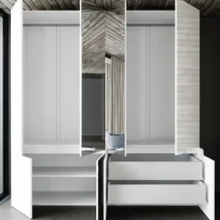 Armadio 200x209h cm 4 ante specchio bianco lucido Twilight