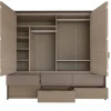 Armadio 240x220h cm 6 cassetti 2 ante a libro rovere scuro marrone Rebecca