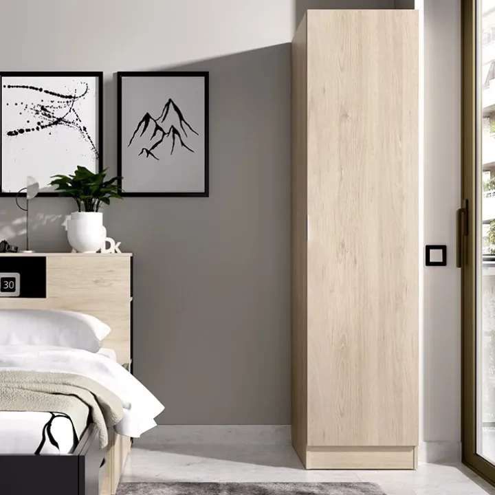 Armadio 41x184h cm con barra appendiabiti legno rovere Juan