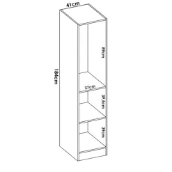 Armadio 41x184h cm con barra appendiabiti legno rovere Juan