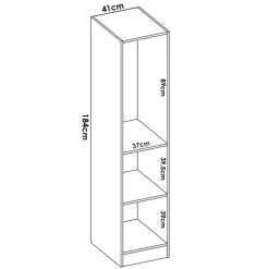 Armadio 41x184h cm con barra appendiabiti legno bianco Juan