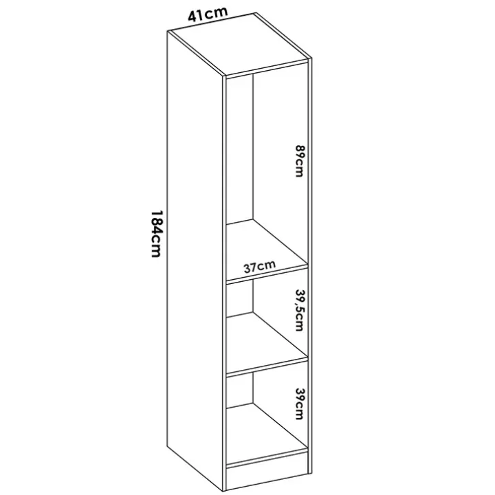 Armadio 41x184h cm con barra appendiabiti legno bianco Juan
