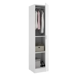 Armadio 41x184h cm con barra appendiabiti legno bianco Juan