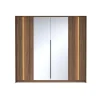 Armadio 223x210h cm con led e specchio 4 ante camera da letto noce Bois