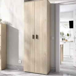 Armadio 61x190h cm due ante con ripiani multiuso legno Ander