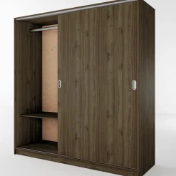Armadio 180x191h cm due ante scorrevoli moderno noce Morante
