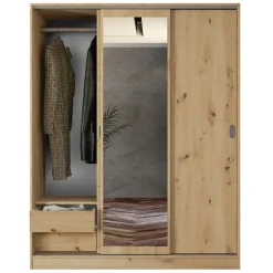Armadio 150x191h cm scorrevole con specchio rovere rustico Collodi