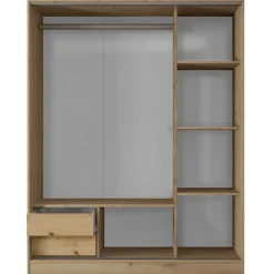 Armadio 150x191h cm scorrevole con specchio rovere rustico Collodi