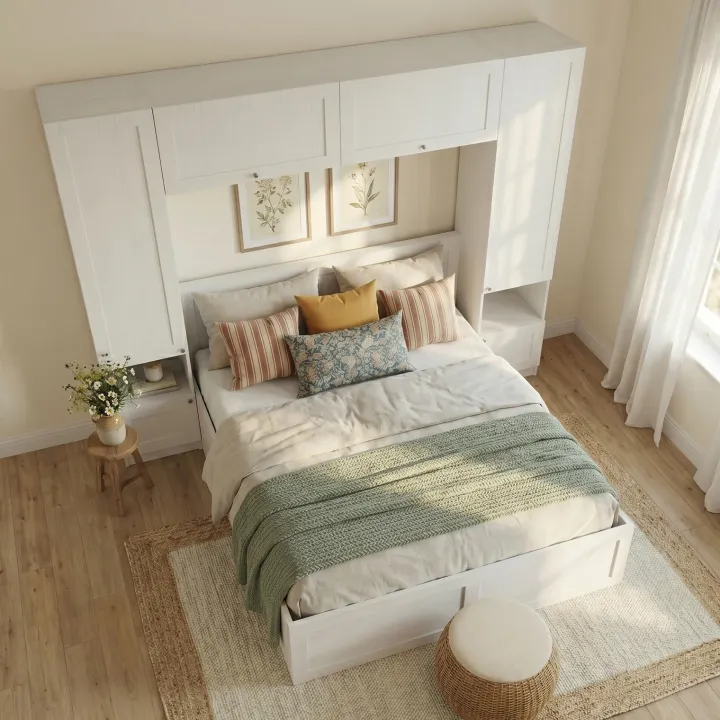 Camera da letto a ponte completa matrimoniale bianco opaco Dreamland