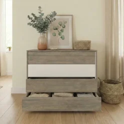 Camera da letto completa matrimoniale con LED rovere scuro bianco opaco Garonna