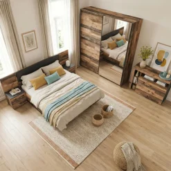 Camera da letto completa matrimoniale legno vecchio antico nero Lubiana