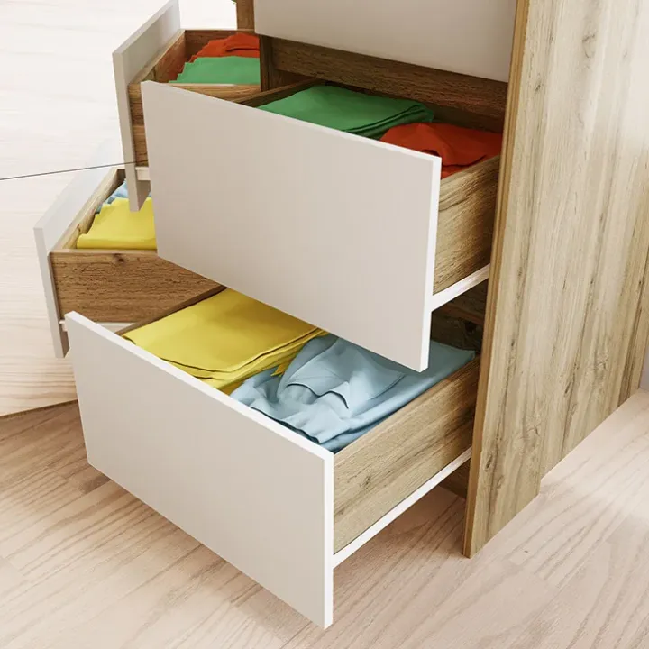 Camera da letto completa matrimoniale quercia bianco opaco Volga