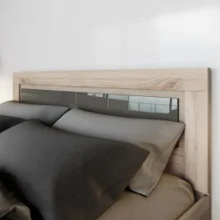 Camera da letto completa matrimoniale rovere antracite lucido Senna